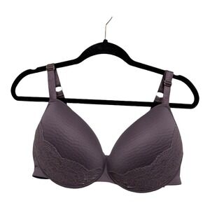 Third Love Purple Wireless Push Up Bra Lace Detail Size 40E Plus Size No Wires